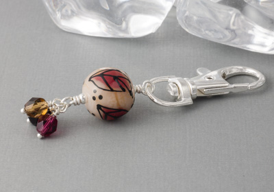 Pink Leafy Handbag Charm