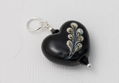 Black Heart Lampwork Pendant