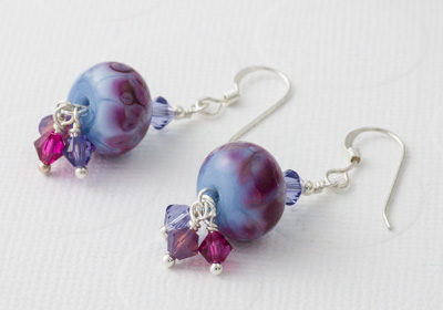 Periwinkle Lampwork Earrings