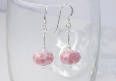 Pink Lampwork Earrings