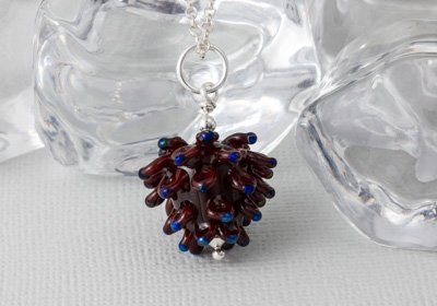 Lampwork Pine Cone Pendant