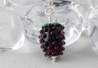 Lampwork Blackberry Pendant