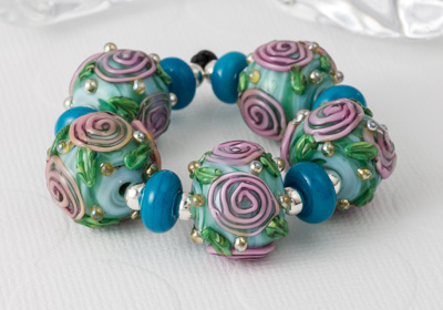 Flower Lampwork Bead Set