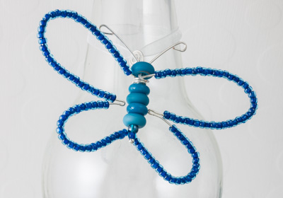 Turquoise Beaded Butterfly Decoration