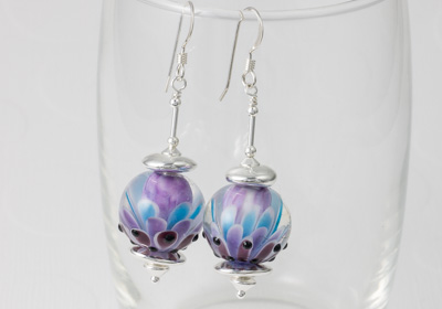 Dahlia Lampwork Earrings