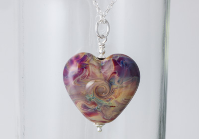 Multi Coloured Pink Heart Necklace