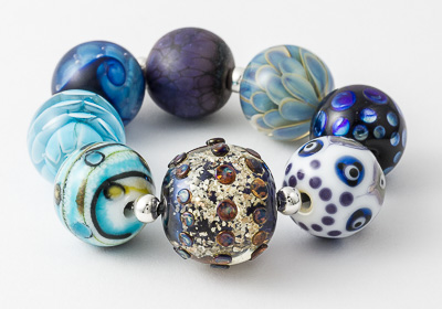 Blue Lampwork Bead Collection