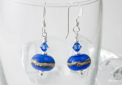 Blue Lampwork Earrings