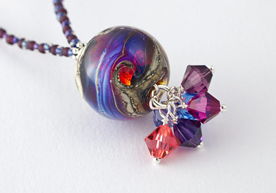 Lampwork Necklace "Fire Opal"