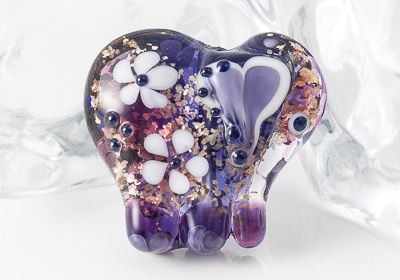 Purple Lampwork Elephant Bead