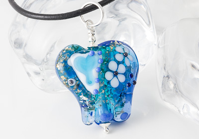 Turquoise Lampwork Elephant Bead Necklace