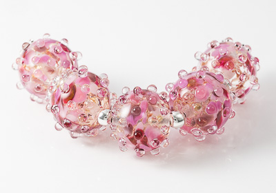 Glittery Lampwork Bumpy Beads