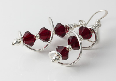 Red Cosmic Crystal Earrings