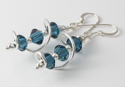 Blue Cosmic Crystal Earrings
