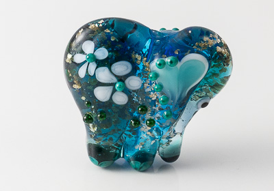 Turquoise Lampwork Elephant Bead