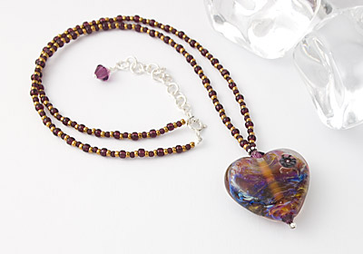 Lampwork Heart Necklace "Sublime"