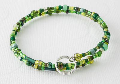 Green Memory Wire Bracelet