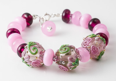 Flowery Lampwork Bracelet