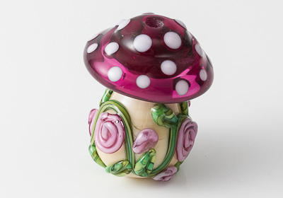 Flowery Toadstool Lampwork Bead