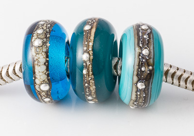 Turquoise Lampwork Charm Beads