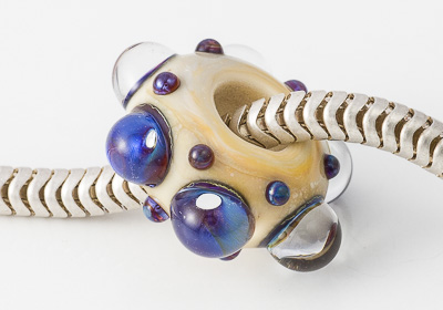 Silver Glass Lampwork Charm Bead