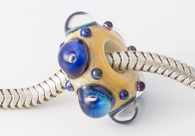 Silver Glass Lampwork Charm Bead