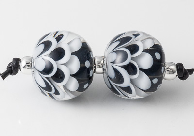 Black Dahlia Lampwork Beads
