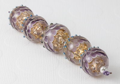 Purple and Gold Dahlia Bead Collection