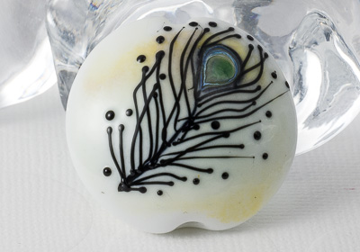 Peacock Feather Lampwork Bead