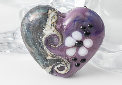Purple Heart Lampwork Bead