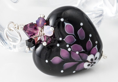 Leafy Heart Lampwork Pendant