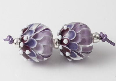 Purple Dahlia Bead Pair
