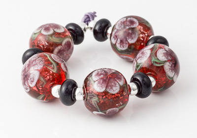 Rose and Purple Flower Beads