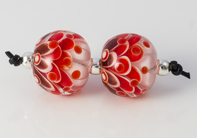 Red Lampwork Dahlia Beads