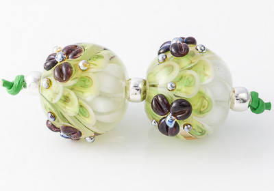 Flowery Lampwork Dahlia Beads