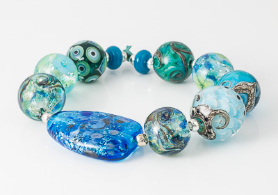 Teal Lampwork Bead Collection