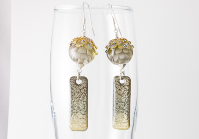 Grey Lampwork Earrings