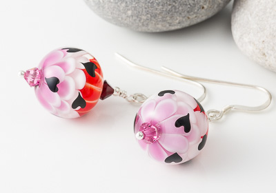 Heart Lampwork Earrings