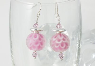 Dahlia Lampwork Earrings