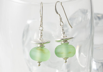 Stone Tumbled Lampwork Earrings