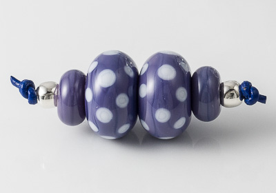 Purple Spotty Lampwork Bead Set