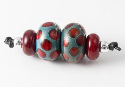 Purple Spotty Lampwork Bead Set