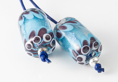 Dichroic Dahlia Lampwork Beads