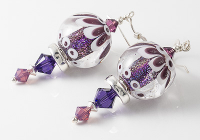 Purple Lampwork Earrings
