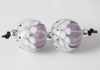 Lilac Dahlia Lampwork Beads