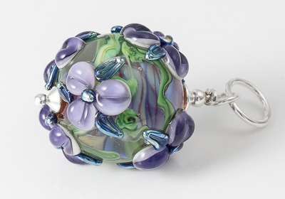 Flower Lampwork Bead Pendant