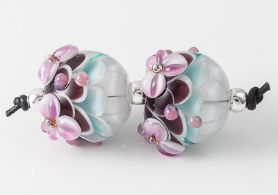 Flowery Dahlia Lampwork Beads