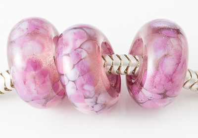 Pink Lampwork Charm Beads