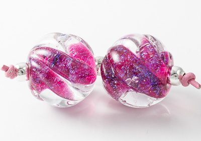 Dichroic Swirly Lampwork Beads Dichroic Swirly Lampwork Beads