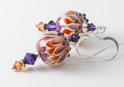 Dichroic Dahlia Lampwork Earrings